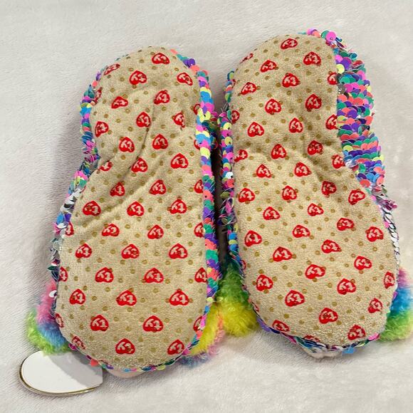 TY Beanie Babies Sequin Poodle Rainbow Slippers sz 11-13 - Picture 7 of 7
